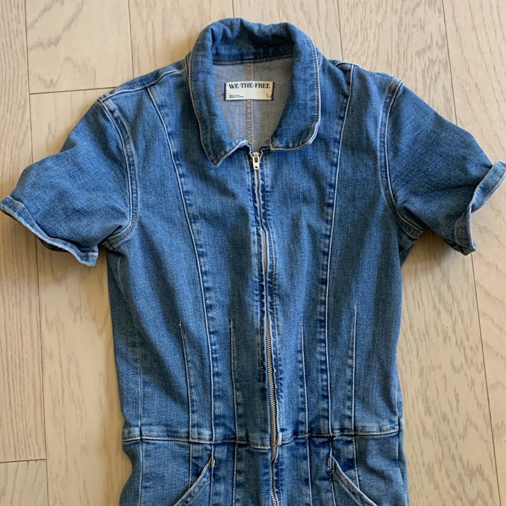 FREE PEOPLE JEAN JUMPSUIT